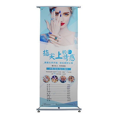 L shape advertising stand